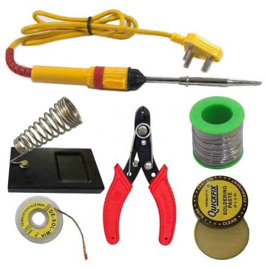 Soldering Basic Tool Kit 6 in 1 solder iron cutter soder stand solder wire
