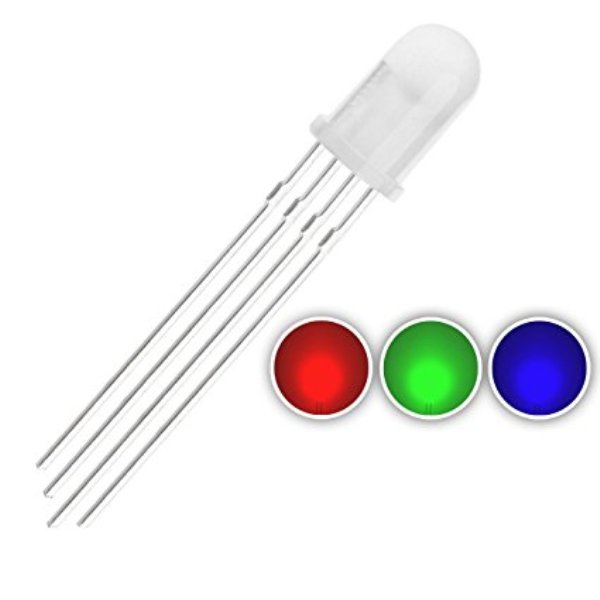 water clear 160-180 deg 50pcs x 5mm Straw Hat 4pin RGB Common Anode LED 
