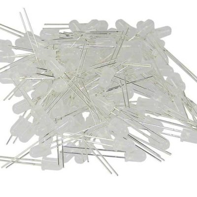 White LED 5MM High Bright-100Pcs