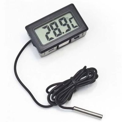 Compact 1.5″ LCD Digital Thermometer With External Remote Sensor