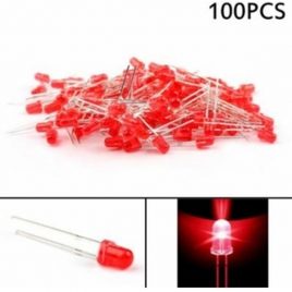 3MM Red LED Diffused to High Bright-100Pcs Pack