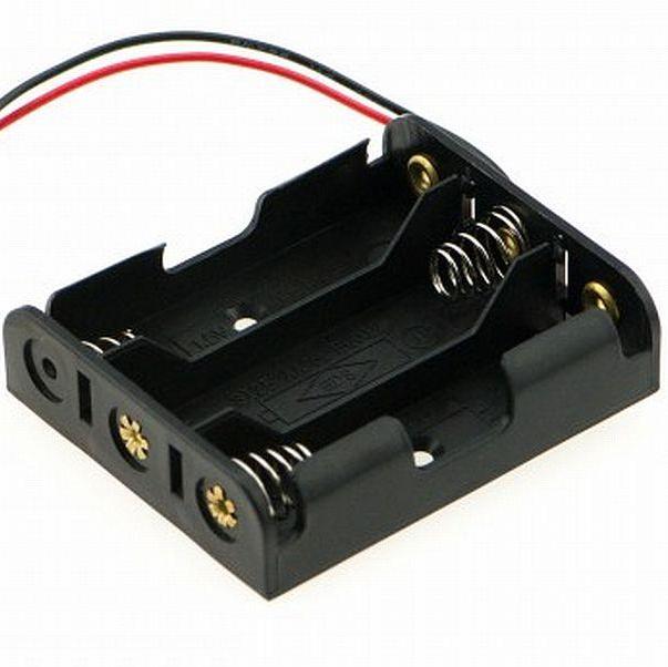 Plastic Battery Storage Case Box Holder For 3 X AA 3xAA 4.5V with wire leads