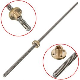 Trapezoidal 4 Start Lead Screw 8mm Thread 2mm Pitch with Copper Nut