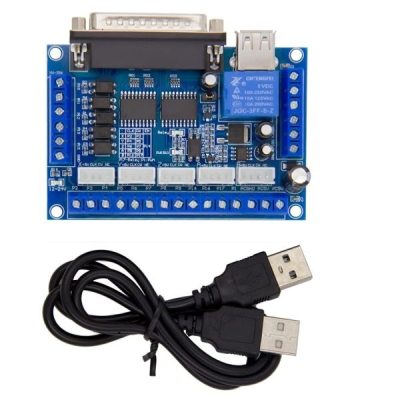 MACH3 Interface Board CNC 5 Axis with Optocoupler for Stepper Motor Driver and USB cable