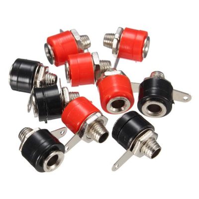 c4mm Banana Socket Plug Terminal Connector 5Pcs Black and 5Pcs Red