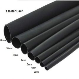 Heat Shrink Sleeve 1 Meter Each (2/4/5/6/8/10/12 MM) - PACK OF 7