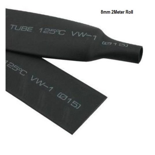 Heat Shrink Sleeve 8mm Black Industrial Grade WOER (HST)