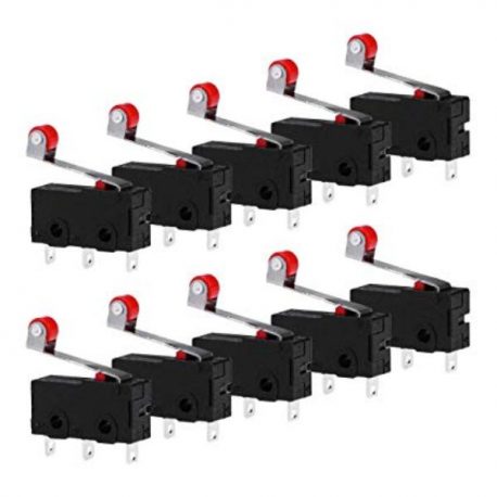 Micro Limit Switch With Roller Lever Open Close Switch 5A 125V-10 Pcs