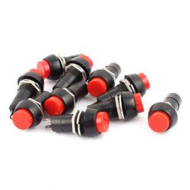 Red On-off Latching Round Push Button Switch 12mm SPST-10Pcs