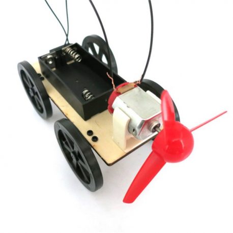 Wind Powered DIY Mini Wooden Car Model Kit