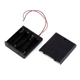 4 x 1.5V AA Battery Holder With Cover And On/Off Switch