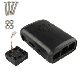 Black ABS Protective Case With Cooling Fan For Raspberry Pi 3 B