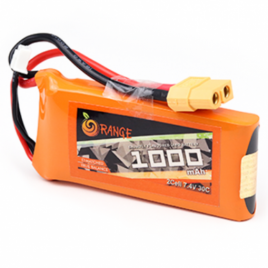 Orange 1000mah 2S 30C/60C Lithium Polymer Battery Pack (LiPo)