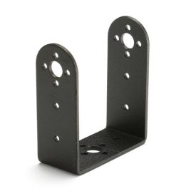 Long U Aluminium Servo Bracket Black