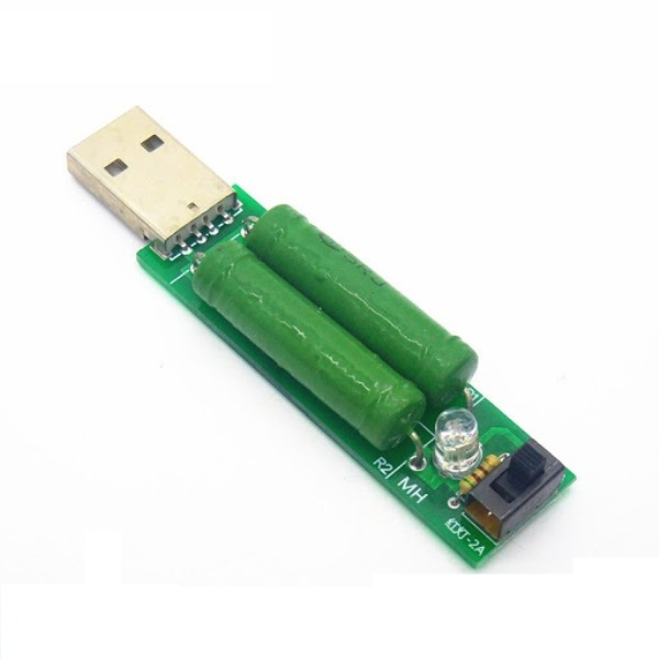 USB Mini Discharge Interface Load Resistor with Switch 2A 1A Green RI 