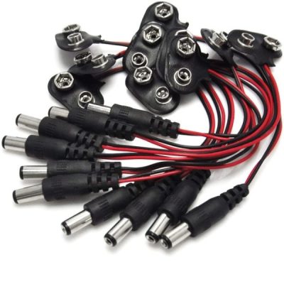 9v Battery Snap Connector To DC Jack For Arduino – 10Pcs