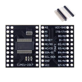 MCP23017 16-BIT I/O Expander Serial I2C Interface Module Add another 16 pins to your microcontroller . The MCP23017 uses two i2c pins (these can be shared with other i2c devices), and in exchange gives you 16 general purpose pins.