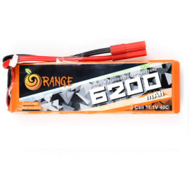 ORANGE 6200mAh 3S 40C (11.1 v) Lithium Polymer Battery Pack (LiPo)